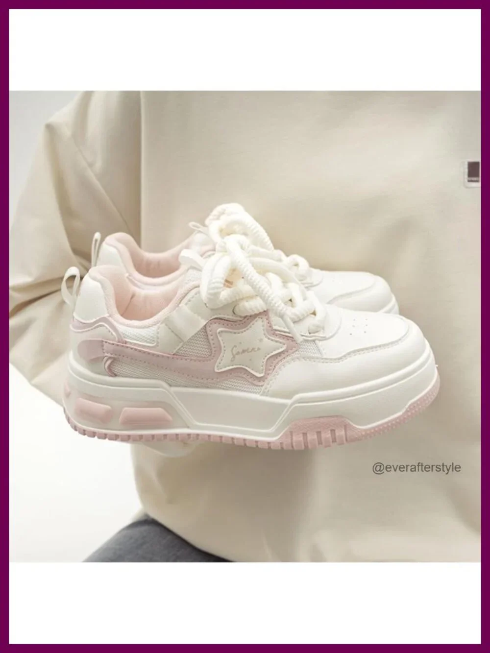 Chunky Platform Sneakers Y2K Athletic Walking Shoes Lace-Up Breathable
